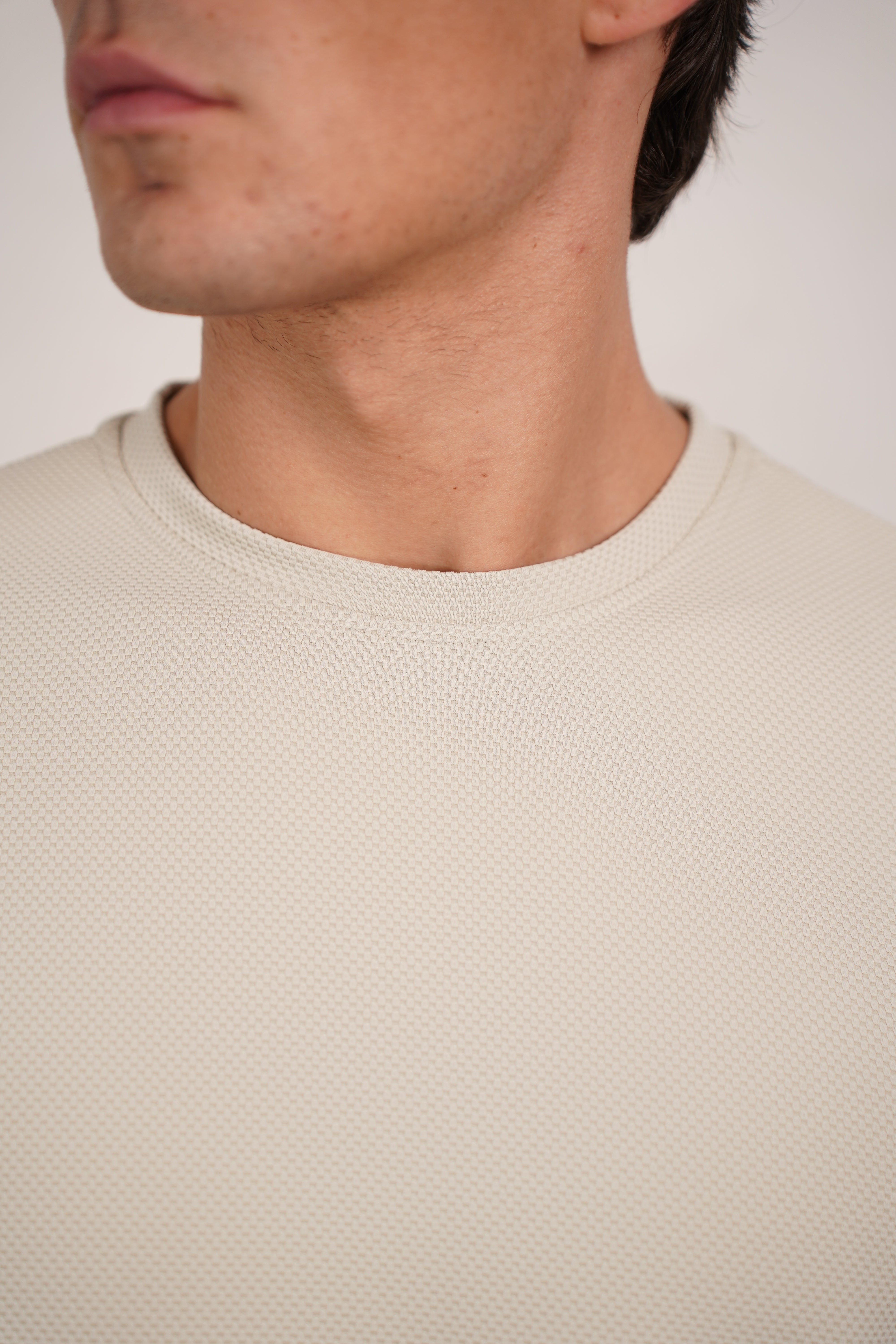 CAPO Textured Light Beige T-Shirt
